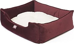 Majestic Pet Velvet Contemp Lounge Bolster Dog Bed with Removable Cover, Maroon, Large slide 2 of 4