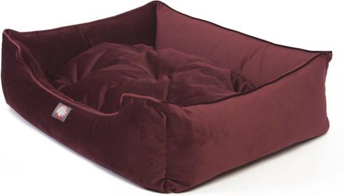 Show full view: Majestic Pet Velvet Contemp Lounge Bolster Dog Bed with Removable Cover, Maroon, Large slide 5 of 5