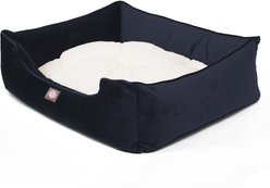 Majestic Pet Velvet Contemp Lounge Bolster Dog Bed with Removable Cover, Navy, Large slide 2 of 4
