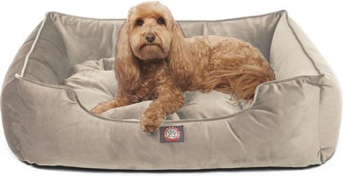 Show full view: Majestic Pet Velvet Contemp Lounge Bolster Dog Bed with Removable Cover, Smoke, Large slide 3 of 4