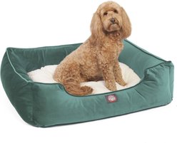 Majestic Pet Velvet Contemp Lounge Bolster Dog Bed with Removable Cover, Turquoise, X-Large