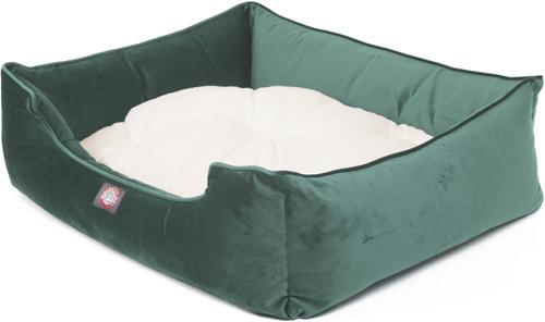Show full view: Majestic Pet Velvet Contemp Lounge Bolster Dog Bed with Removable Cover, Turquoise, X-Large slide 2 of 4
