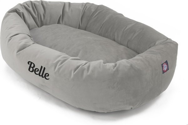 Majestic Pet Velvet Personalized Bagel Cat & Dog Bed