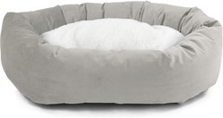 Majestic Pet Velvet Sherpa Bagel Bolster Dog Bed, Smoke, X-Large slide 2 of 5