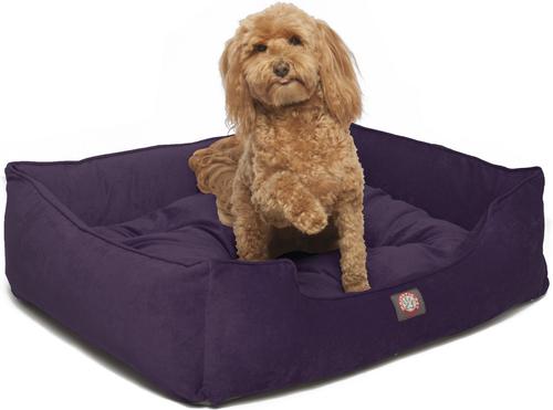 Show full view: Majestic Pet Villa Contemp Lounge Bolster Dog Bed with Removable Cover, Aubergine, X-Large slide 4 of 4