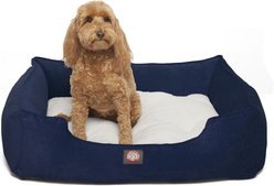 Majestic Pet Villa Contemp Lounge Bolster Dog Bed with Removable Cover, Navy, Large