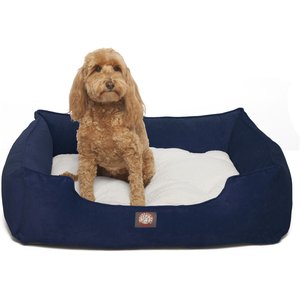Majestic Pet Villa Contemp Lounge Bolster Dog Bed with Removable Cover, Navy, Large