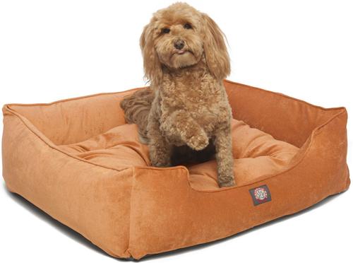 Show full view: Majestic Pet Villa Contemp Lounge Bolster Dog Bed with Removable Cover, Orange, Large slide 4 of 4
