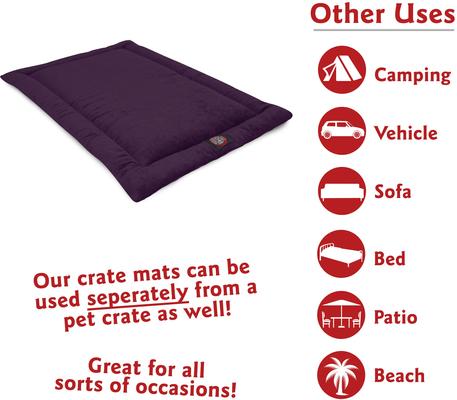 Show full view: Majestic Pet Villa Personalized Crate Mat Dog Bed, Aubergine, Large slide 7 of 8