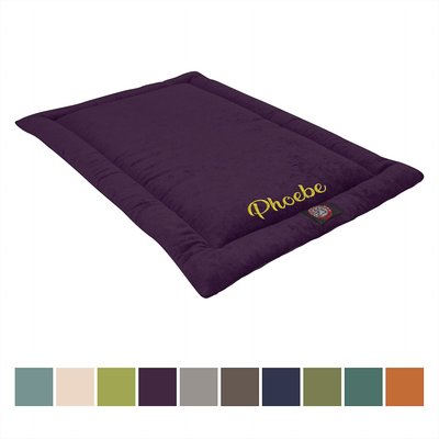 Majestic Pet Majestic Pet Villa Personalized Crate Mat Dog Bed, Aubergine, X-Small