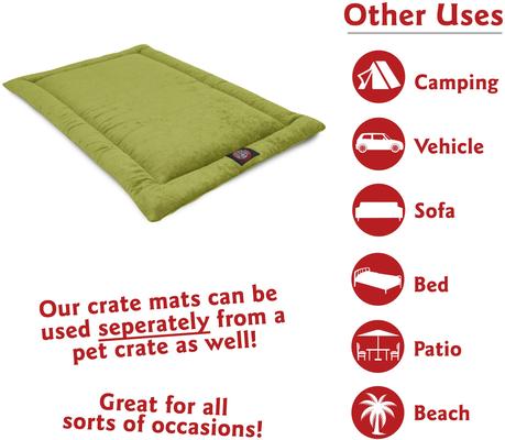 Show full view: Majestic Pet Villa Personalized Crate Mat Dog Bed, Green, Medium slide 7 of 8
