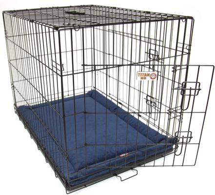 Show full view: Majestic Pet Villa Personalized Crate Mat Dog Bed, Navy, Small slide 2 of 8
