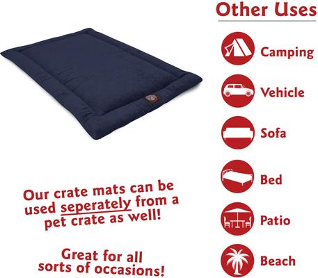 Show full view: Majestic Pet Villa Personalized Crate Mat Dog Bed, Navy, Small slide 5 of 8