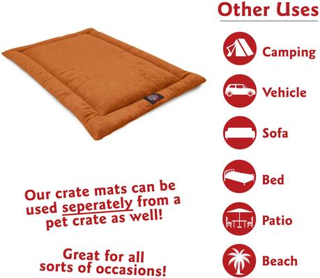 Show full view: Majestic Pet Villa Personalized Crate Mat Dog Bed, Orange, X-Large slide 7 of 8