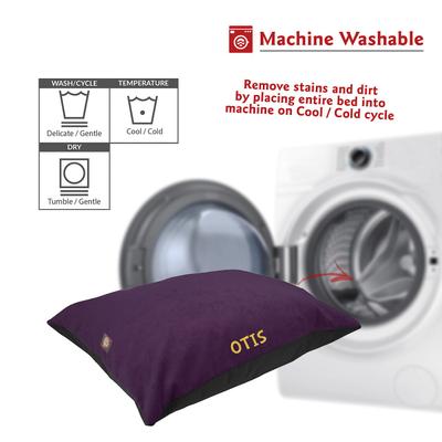 Show full view: Majestic Pet Villa Personalized Pillow Cat & Dog Bed, Aubergine, Large slide 5 of 6