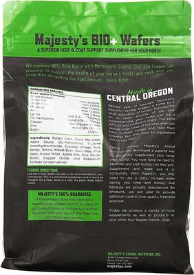 Show full view: Majesty's Bio+ Hoof & Coat Support Wafers Horse Supplement, 30 count slide 2 of 5
