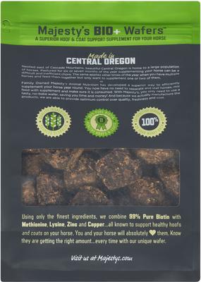 Show full view: Majesty's Bio+ Hoor & Coat Support Peppermint Flavor Wafers Horse Supplement, 60 count slide 2 of 3