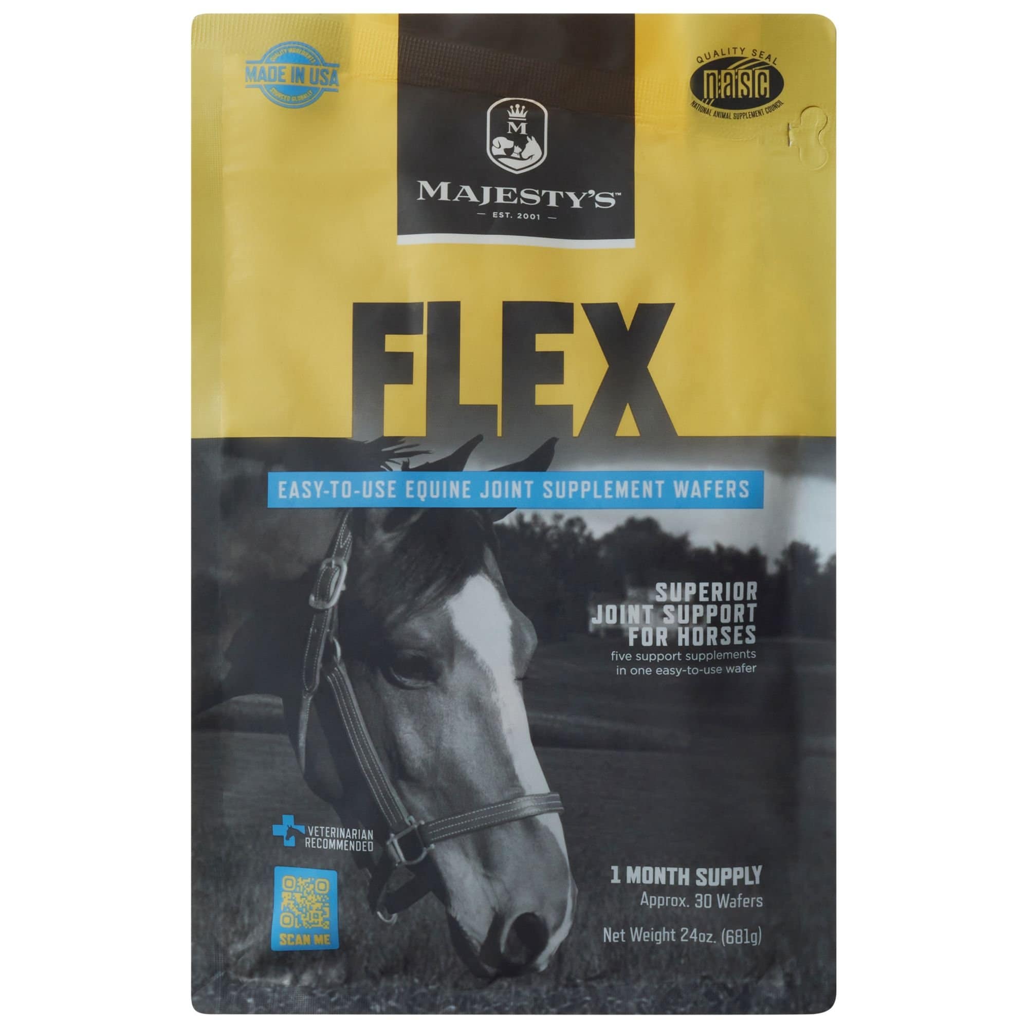 Majesty's Flex Joint Support Wafers Horse Supplement, 30 Count