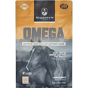 Majesty's Omega Skin, Coat & Immune Support Apple Flavor Wafers Horse Supplement, 30 count
