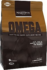 Majesty's Omega Skin, Coat & Immune Support Apple Flavor Wafers Horse Supplement, 60 count