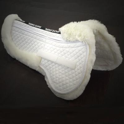 Show full view: Majyk Equipe Ergonomics Correction Fleece Horse Half Pad, White slide 1 of 2