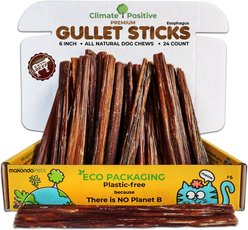 Makondo Pets Gullet Eshophagus Sticks Dog Treats, 24 count