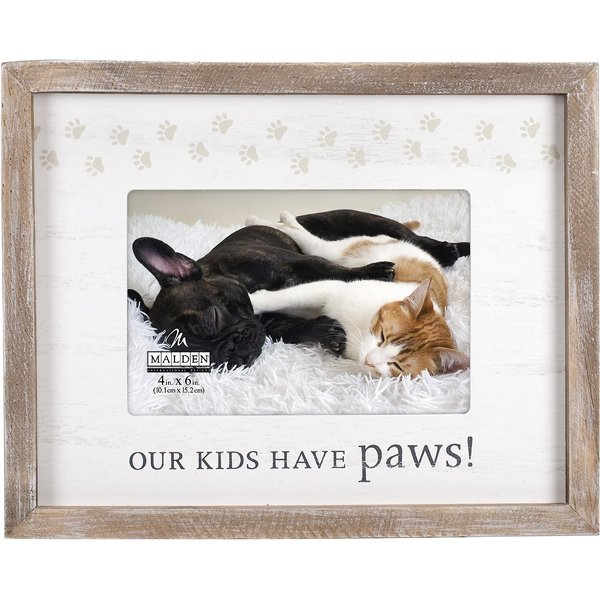 Pearhead Pawprints Picture Frame Set, 6 x 4-in