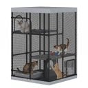 MALOROY Catio Outdoor & Indoor Cat Enclosure, Grey, 34.2 x 34.2 x 50.4-in