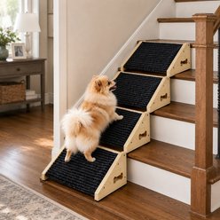 MALOROY Wooden Non-Slip Dog Ramps for Stairs, 11.8-in, 4 count