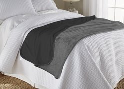 Mambe Silky Soft Throw Dog & Cat Blanket, Black & Charcoal, Large, 1 count
