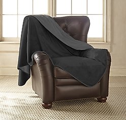 Mambe Silky Soft Throw Dog & Cat Blanket, Black & Charcoal, Medium, 1 count