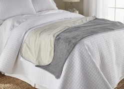 Mambe Silky Soft Throw Dog & Cat Blanket, Buff & Dove, Large, 1 count