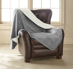 Mambe Silky Soft Throw Dog & Cat Blanket, Buff & Dove, Medium, 1 count