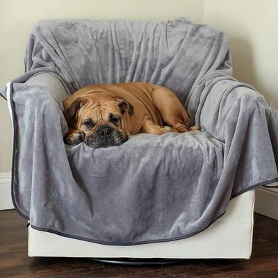 Show full view: Mambe Silky Soft Throw Dog & Cat Blanket, Buff & Dove, Medium, 1 count slide 3 of 4