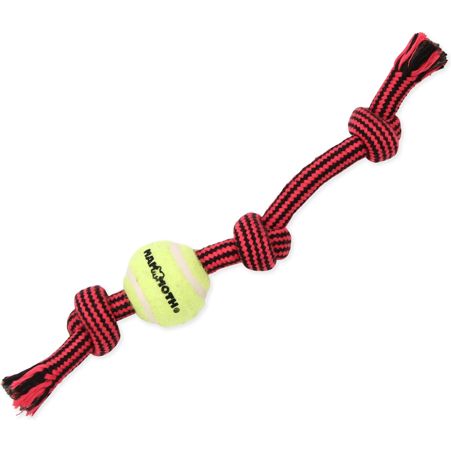 Mammoth Chews Braidys Braided Tug Tennis Ball for Dogs, Small