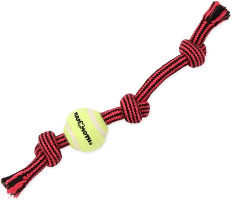 Show full view: Mammoth Braided Tug with Tennis Ball for Dogs, Color Varies, Small slide 1 of 9