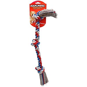 Mammoth Cottonblend 3 Knot Dog Rope Toy, Color Varies, Medium