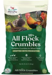 Manna Pro 16% All Flock Crumbles with Probiotics Chicken & Duck Food, 25-lb bag