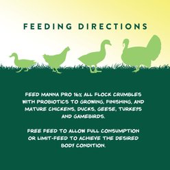 Manna Pro 16% All Flock Crumbles with Probiotics Chicken & Duck Food, 25-lb bag slide 2 of 7