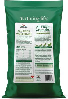 Show full view: Manna Pro 16% All Flock Crumbles with Probiotics Chicken & Duck Food, 25-lb bag slide 2 of 10