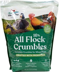 Manna Pro 16% All Flock Crumbles with Probiotics Chicken & Duck Food, 8-lb bag