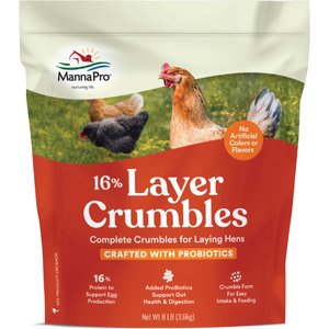 Manna Pro 16% Layer Crumbles with Probiotics Chicken Food, 8-lb bag