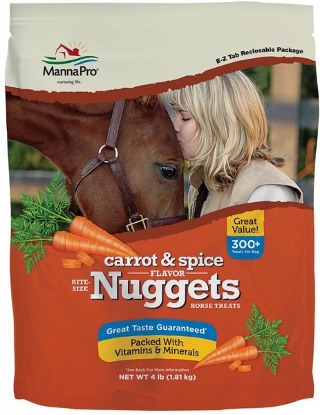 Manna Pro Bite-Size Nuggets Carrot & Spice Flavored Horse Training Treats