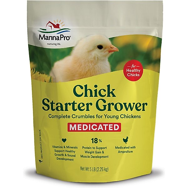 Manna Pro Chick Starter Grower Medicated Crumbles Chicken Food