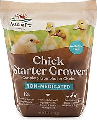 Manna Pro Chick Starter Grower Non-Medicated Crumbles Chicken Food, 5-lb bag