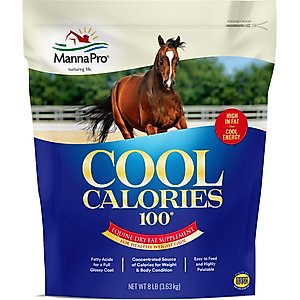Manna Pro Cool Calories 100 Healthy Weight Gain Equine Dry Fat Horse Supplement, 8-lb bag