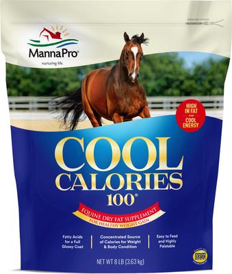Show full view: Manna Pro Cool Calories 100 Healthy Weight Gain Equine Dry Fat Horse Supplement, 8-lb bag slide 1 of 9