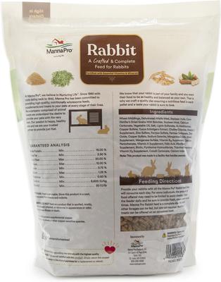 Show full view: Manna Pro Crafted & Complete Rabbit Food, 5-lb bag slide 2 of 8