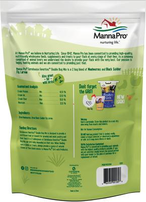 Show full view: Manna Pro Farmhouse Favorites Double Bug Mix Chicken Treats, 2-lb slide 2 of 9