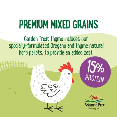 Show full view: Manna Pro Farmhouse Favorites Garden Treat Thyme Chicken Treats, 4-lb bag slide 3 of 8